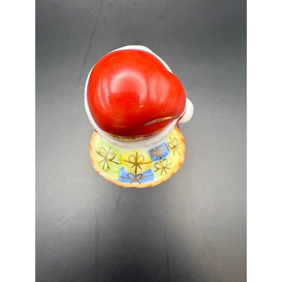 Petit Main Limoges France Santa Trinket box w/ gift bag Santa belt - Picture 3 of 6